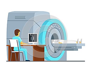 MRI scan and diagnostics. Health care vector concept