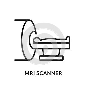 MRI scanner flat line icon. Vector illustration medical equipment for examination