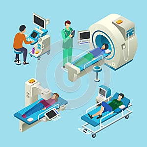 MRI scanner illustration isometric medical examination