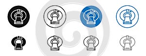 MRI scanner thin line vector icon set