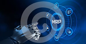 MRP Material Requirement planning Manufacturing Industry Business Process automation. photo