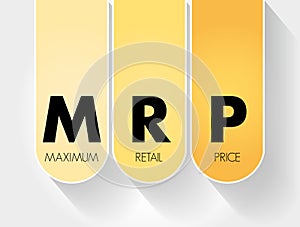 MRP - Maximum Retail Price acronym, business concept background