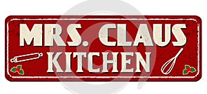 Mrs. Claus kitchen vintage rusty metal sign photo