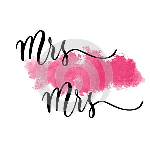 Mrs Mr- hand drawn calligraphy inscription