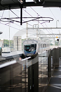 Jakarta, Indonesia - September 5, 2020: MRT Jakarta is the new and main publlic transportation in Jakarta.
