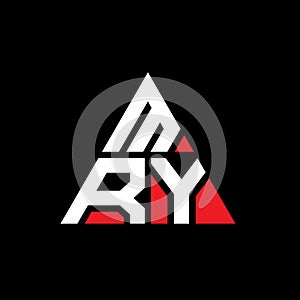 MRY triangle letter logo design with triangle shape. MRY triangle logo design monogram. MRY triangle vector logo template with red