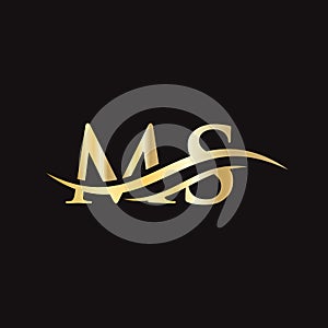 MS logo design. Initial MS letter logo design