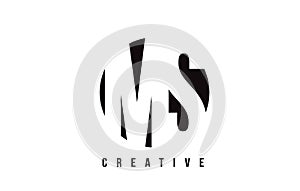 MS M S White Letter Logo Design with Circle Background.