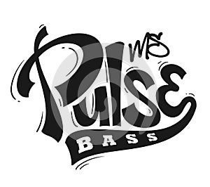 Ms pulse logo design, creative lettering, vector illustration