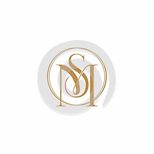 MS SM Letter Linked Luxury Premium Logo