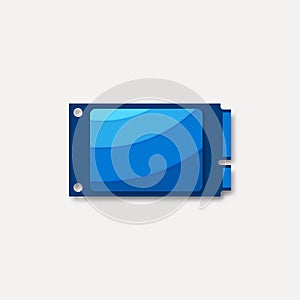 Solid state drive on board module blue material design icon