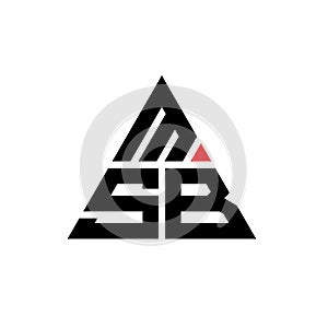 MSB triangle letter logo design with triangle shape. MSB triangle logo design monogram. MSB triangle vector logo template with red