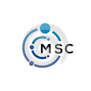MSC letter technology logo design on white background. MSC creative initials letter IT logo concept. MSC letter design