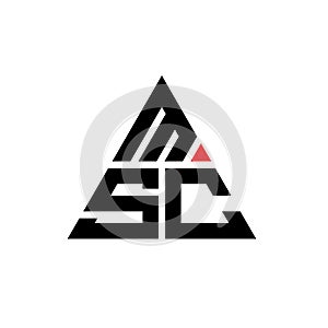 MSC triangle letter logo design with triangle shape. MSC triangle logo design monogram. MSC triangle vector logo template with red photo
