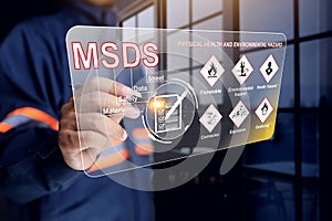 MSDS material safety data sheet concept