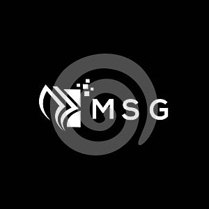 MSG credit repair accounting logo design on BLACK background. MSG creative initials Growth graph letter logo concept. MSG business
