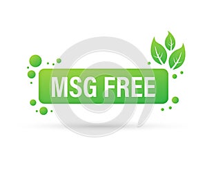 Msg free. Glutamate no added food package icon. Monosodium glutamate. Vector stock illustration