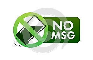 Msg free. Glutamate no added food package icon. Monosodium glutamate. Vector stock illustration.