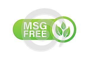 Msg free. Glutamate no added food package icon. Monosodium glutamate. Vector stock illustration