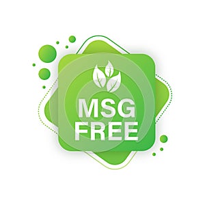 Msg free. Glutamate no added food package icon. Monosodium glutamate. Vector stock illustration