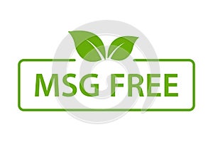 MSG FREE icon vector. Glutamate no added food package sign for your website design, logo, app, UI.illustration