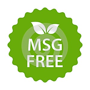 MSG FREE icon vector. Glutamate no added food package sign for your website design, logo, app, UI.illustration