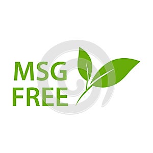 MSG FREE icon vector. Glutamate no added food package sign for your website design, logo, app, UI.illustration