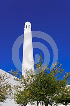 Msheireb Mosque Minaret against blue sky