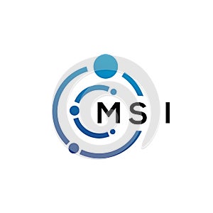 MSI letter technology logo design on white background. MSI creative initials letter IT logo concept. MSI letter design
