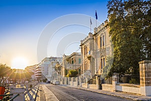 Msida, Malta - Beautiful sunset at the old streets of Msida