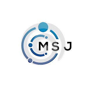 MSJ letter technology logo design on white background. MSJ creative initials letter IT logo concept. MSJ letter design photo