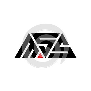 MSS triangle letter logo design with triangle shape. MSS triangle logo design monogram. MSS triangle vector logo template with red