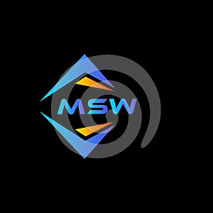 MSW abstract technology logo design on Black background. MSW creative initials letter logo concept