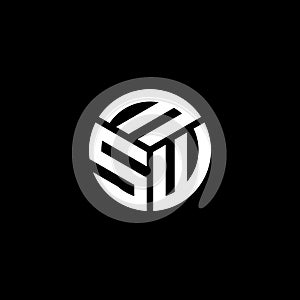 MSW letter logo design on black background. MSW creative initials letter logo concept. MSW letter design