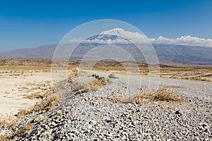 Mt Ararat covered with clouds