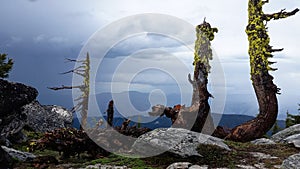 Mt. Ashland summit during a thunder storm photo