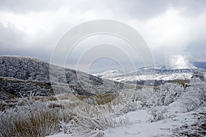 Mt. Aso and Kusasenri grassland in winter