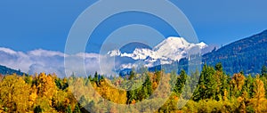 Mt Baker in autumn colors in North Cascades Washington photo