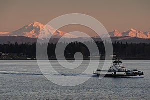 Mt. Baker and a Ferry Boat