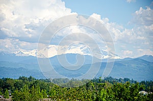 Mt. Baker visible from Abbotsford, BC, Canada