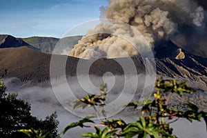 Mt. Bromo volcano erupts in Java, Indonesia