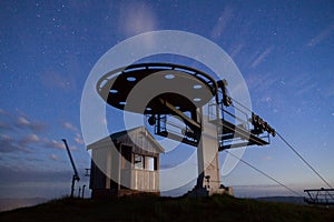 Mt Buller Ski Lift At Night