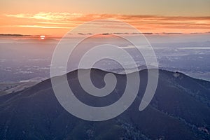 Mt. Diablo State Park Sunset from Eagle Peak. Contra Costa County, California.