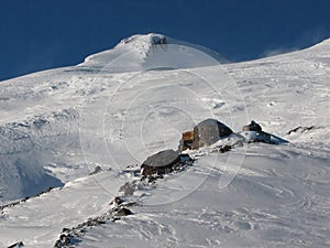 Mt Elbrus and Refuge.