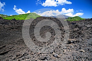 Mt Etna volcanic lava field