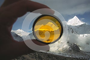 Mt. Everest behind filter