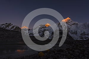Mt Everest and Lothse Sunset