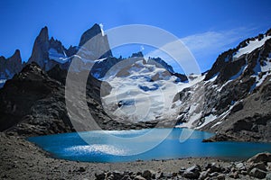 Mt. Fitz Roy & Laguna De los Tres. Beautiful Mountains of Patagonia Argentina