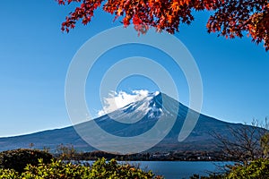 Mt.Fuji with beautiful Autumn leaves