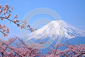 Mt Fuji and Cherry Blossom in Japan Spring Season (Japanese Cal